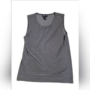 Style & Co. Silver Diagonal Stripe Sleeveless Blouse Size M EUC